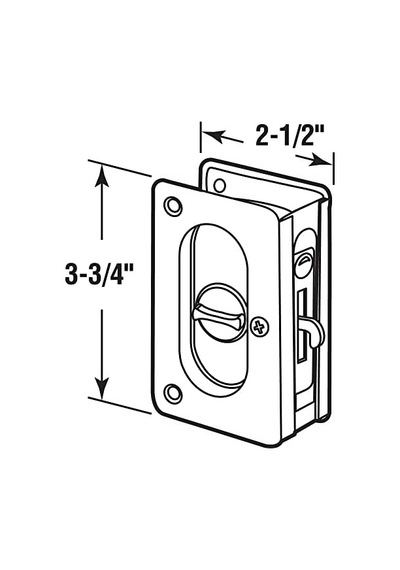 Prime-line Products N 7367 Pocket Door Privacy Lock With Pull, 7.6cm - 1.9cm, New