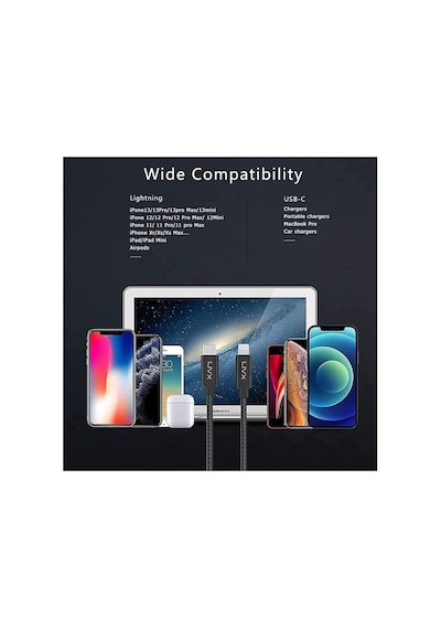 Horizontal 20w Type C To Lightning iPhone Apple Uyumlu iPad Hızlı Şarj Ve Data Kablosu Space Gray Brt 3 Met Standart