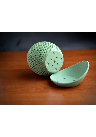 3d Baskı Küre Saksı - Kafes Dokulu İki Parçalı Dekoratif Saksı - Mint-mint