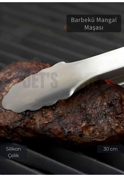 Sunum Maşası Barbekü Maşası Mangal Maşa Çelik Salata Maşası 30 Cm