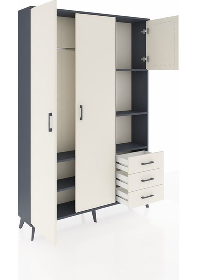 Arges Dolap 5 Raflı 3 Çekmeceli Tek Askılı 132x30x195 Antrasit-aytaşı/aytaşı Aytası/aytası Arges Dolap 5 Raflı 3 Çekmeceli Tek Askılı 132x30x195 Antrasit-aytaşı/aytaşı Aytası/aytası