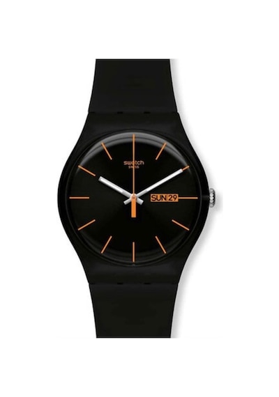 Swatch Uyumlu 19Mm Düz Siyah Silikon Kordon