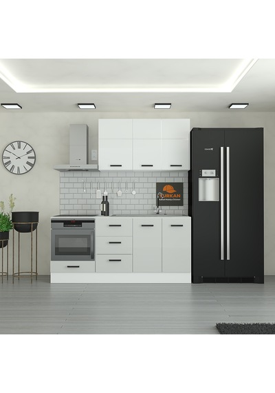190 Cm Mutfak Dolabı Mdf Kapak Tezgah Dahil Yrkn190 100 Gümüş