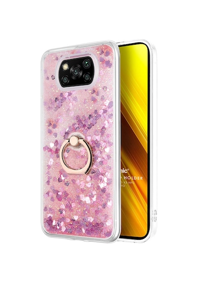 Microsonic Xiaomi Poco X3 NFC Kılıf Glitter Liquid Holder