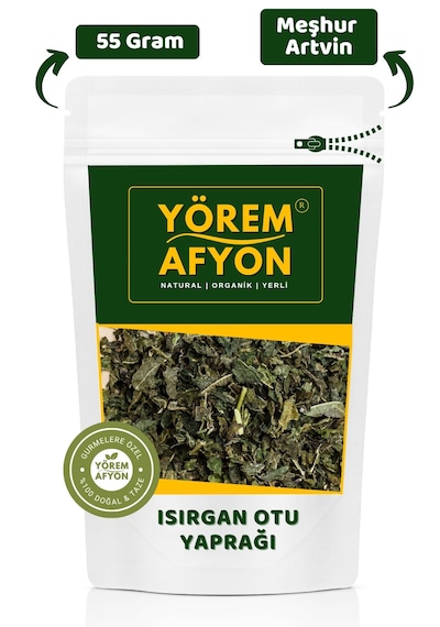 Yörem Afyon Artvin Yöresinden Doğanın Yeşil Mührü Hakiki Isırgan Otu Yaprağı, Yakan Ot Urtica Dioica 55gr.