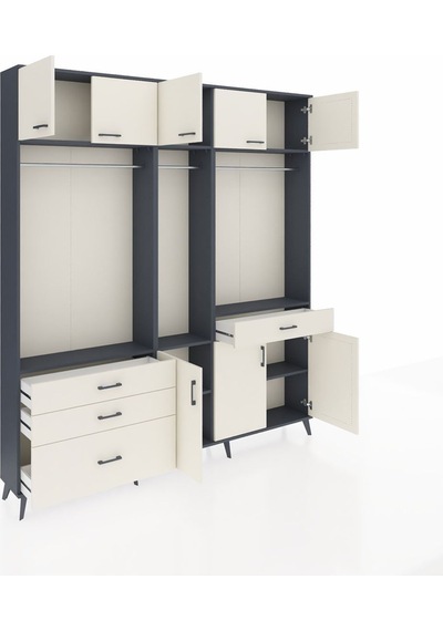 Arges Dolap 8 Raflı 4 Çekmeceli 3 Askılı 220x30x243 Antrasit-aytaşı/aytaşı Aytası/aytası Arges Dolap 8 Raflı 4 Çekmeceli 3 Askılı 220x30x243 Antrasit-aytaşı/aytaşı Aytası/aytası
