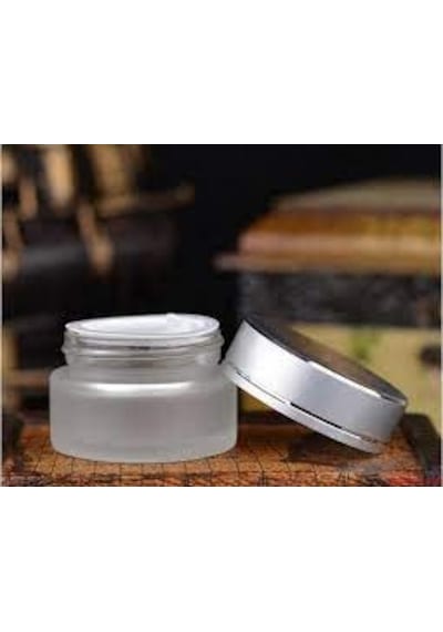 Gümüş Buzlu Cam Krem Kavanozu 50 Ml