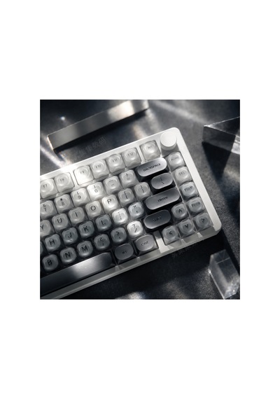 Leaven 128 Tuş Pbt Keycap Seti - Retro Yuvarlak Moa Profil Cherry Mx Uyumlu Klavye Tuşları - Gri