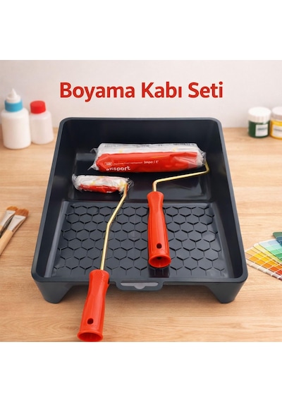 Tr Premium Boyacı Seti Boyama Kabı Ve Rulosu Profesyonel Duvar Boyama Seti Dayanıklı Kullanım