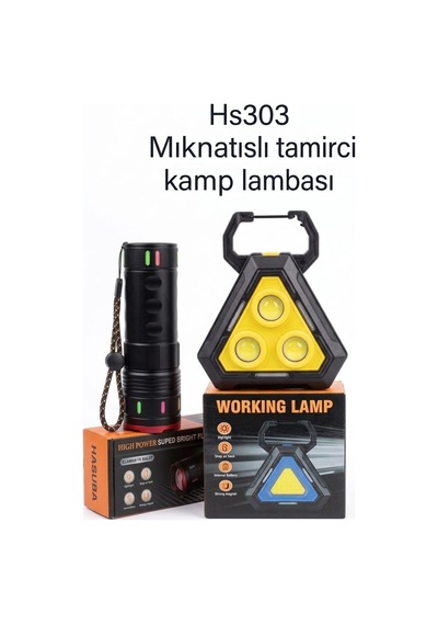 Hasuba Mıknatıslı Tamirci Kamp Lambası Hs303 Siyah