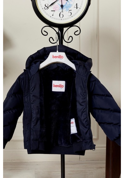 Benitto Kids Erkek Bebek Kapüşonlu Kışlık Mont 51332 Lacivert