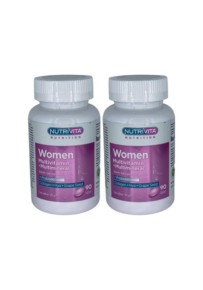 Nutrivita Nutrition Women Multivitamin Multimineral 2x90 Tablet Probiotic Hidrolize Collagen