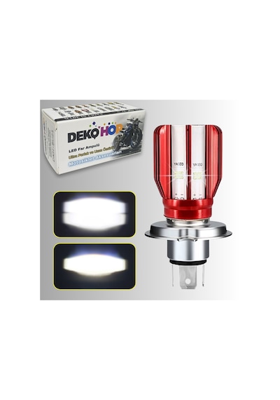 H4 Uzun Kısa Led Far Ampul Motosiklet Otomobil Led Işık 12-24v 6000k Beyaz Yüksek Performans 1800lm