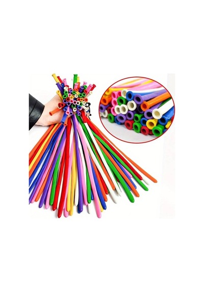 Vıp 100 Pcs Sausage Balloon Mıxed Color Vıp Kalite 100 Adet Sosis Balon Karışık Renkli Sosis Balon