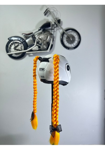 Motor & Motosiklet Çift Turuncu Örgü Saç Kask Dış Aksesuarı Diğer