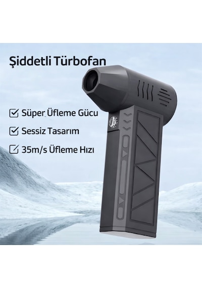 R-400 Mini Şarjlı Hava Üfleyici Ve Vakumlu El Süpürgesi - 110.000 Rpm Güçlü Motor, Led Işıklı, 2'si 1 Arada 1 Adet