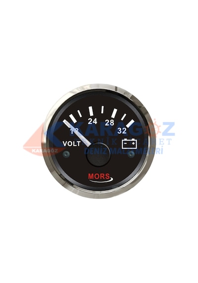 MORS VOLTMETRE SİYAH 55MM 24V