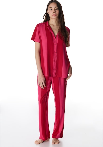 Penti Kırmızı For You Çizgili Düğmeli Gömlek Pantolon Pijama Takımı