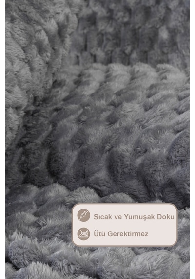 Elart Polen Battaniye Seti Tek Kişilik Wellsoft 2 Parça 180x240 Cm Antrasit Antrasit