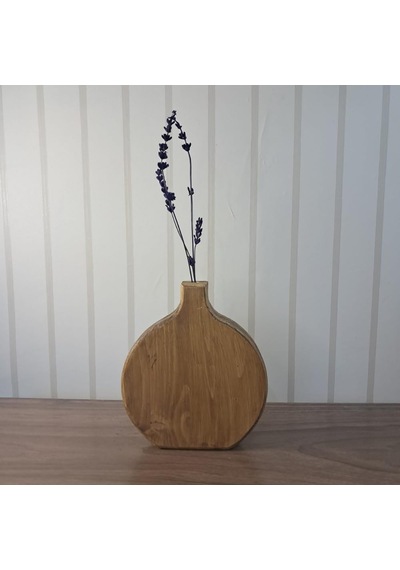 Rustik Ahşap Vazo Seti, El Yapımı Masif Çam, Antik Meşe, 18x18 Cm, 2 Parça, Minimalist İskandinav Tarzı, Dekorat Diğer