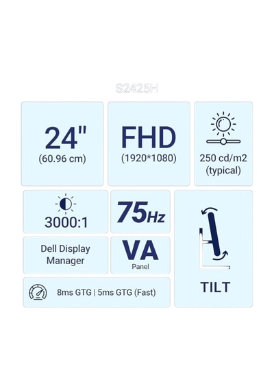 Dell Se2425h 23.8 İnç Full Hd 75hz 5ms Hdmı Vga Ips Monitör