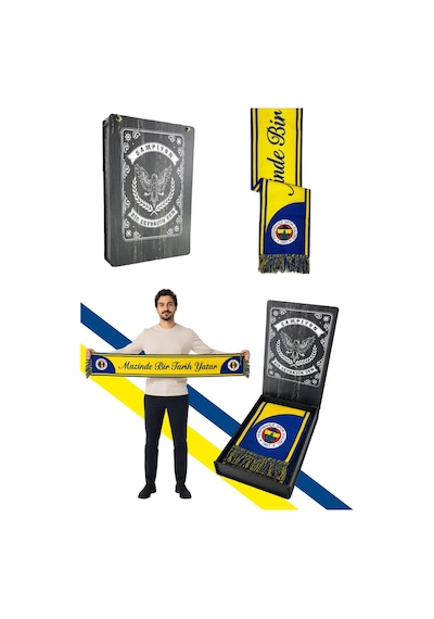 Fenerium Mazinde Bir Tarih Yatar Dokuma Atkı Lazer Kutu Hediyeli Lacivert