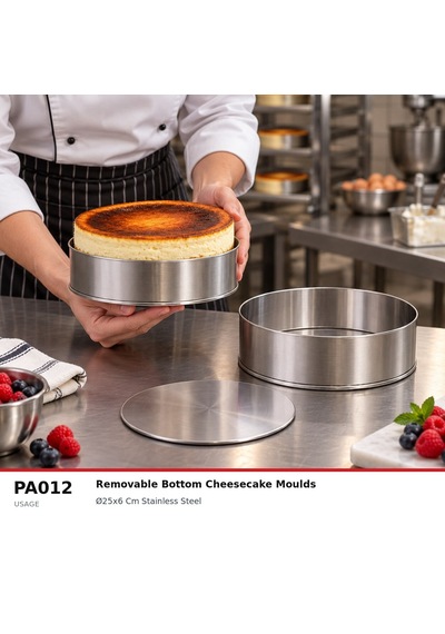 Fida Altı Çıkmalı Cheesecake Kalıbı Paslanmaz - Ø250 H60mm Inox