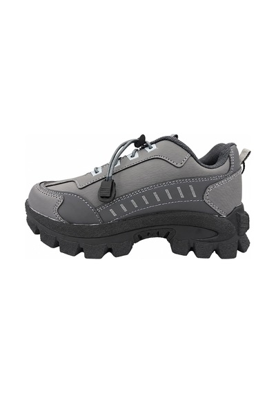 Promax Çocuk Gri Outdoor Lastikli Pratik Bağcık Sistemli Kalın Tabanlı Bot
