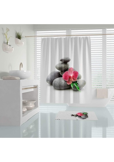Ayrex Duş Perdesi Su Geçirmez 180x200 Banyo Perdesi Taş Desen Banyo Duş Perdesi, Küflenmez Duş Perdeleri Yüksek K Diğer