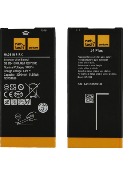 Teknonet Samsung Galaxy J4 Plus Uyumlu 3000 Mah Batarya