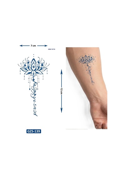 Yazılı Lotus Yarı Kalıcı 1 Aylık Geçici Dövme