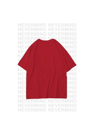 Nevermind Erkek Oversize Freedom Baskılı Erkek Tişört Yazlık Rahat Pamu Kırmızı