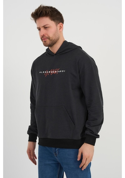 Alexander Gardi Alexandergardı Özel Unisex Baskılı Kapüşonlu Kanguru Cepli Sweatshirt Unx-0017602 Antrasit