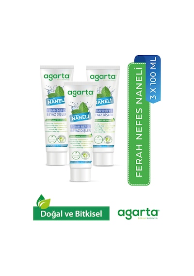3 Adet Doğal Yoğun Naneli Florürsüz Ferah Nefes Diş Macunu 100 Ml