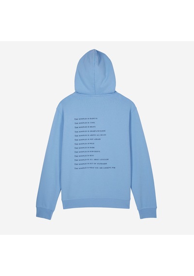 The Kooples Erkek Baskılı Kapüşonlu Mavi Sweatshirt