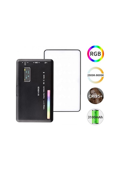 W140 Rgb Led Işık Paneli 2500k-9500k Fotoğraf Video Işık Şarj Edilebilir Pille Birlikte