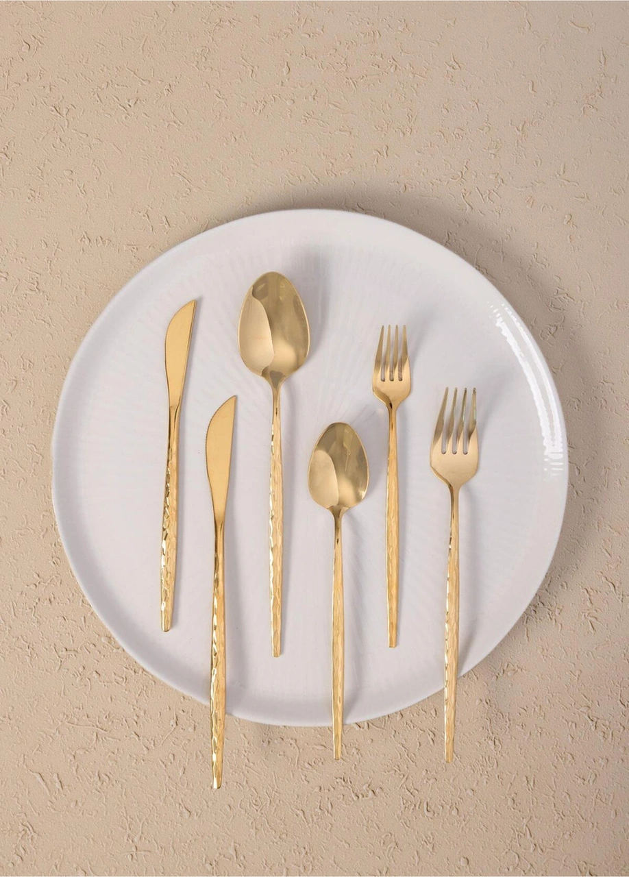 The Mia Shiny Çatal Kaşık Bıçak Takımı Gold 36 Parça Ckb0267 Gold