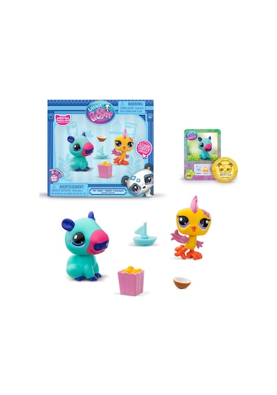 Hasbro Littlest Pet Shop 2'li Paketa 00585 G7 90 Kapibara-sarı Kuş Miniş