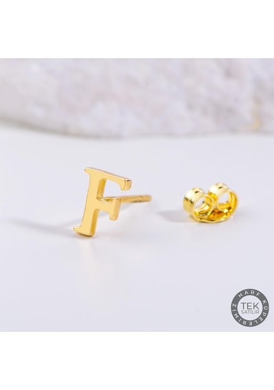 Goldkupe 14 Ayar Altın F Harf Küpe 0,43 Gr-1363