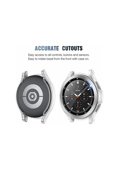 Samsung Galaxy Watch 4 Classic 46mm İçin Kılıf 360 Full Round Soft Silicone Şeffaf Galaxy Watch 4 Classic 46mm İle Uyumlu Kılıf - Şeffaf Çok Renkli