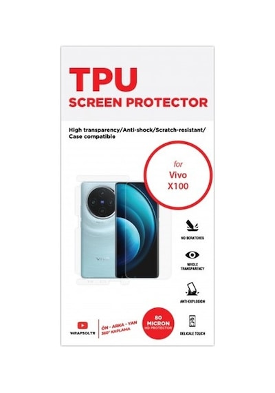 Vivo X100 Ön, Arka Ve Yan 360 Derece Tam Kaplama Tpu Film