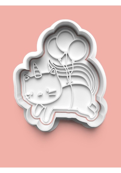 Unicorn Kedi Kurabiye Kalıbı Ve Şeker Hamuru Kalıbı 4'lü Set