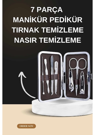 Manikür Pedikür Seti İkili Set El Ve Ayak Bakımı Nasır Temizleme Protez Tırnak Çıkarma