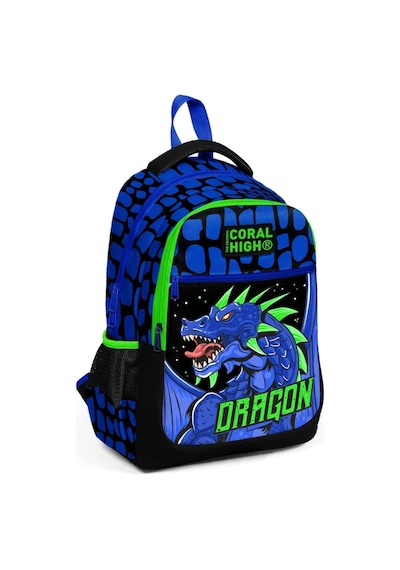 Coral High Üç Gözlü Erkek Çocuk İlk Ve Orta Okul Çantası - Lacivert Yeşil Dragon