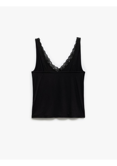 Koton Dantel Detaylı Kolsuz Viskon Atlet Pijama Üstü Siyah 5slk90045mk Siyah Koton Dantel Detaylı Kolsuz Viskon Atlet Pijama Üstü Siyah 5slk90045mk Siyah
