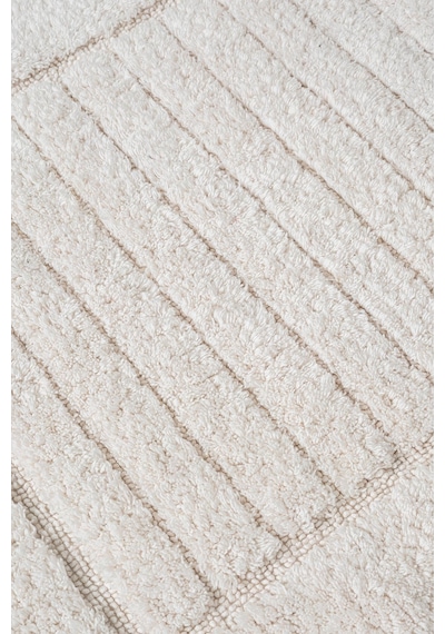 Lilly 2'li Pamuk Banyo Paspas Seti Yumuşak Dokulu Krem Yıkanabilir 60x100 + 60x50cm, Ll004w
