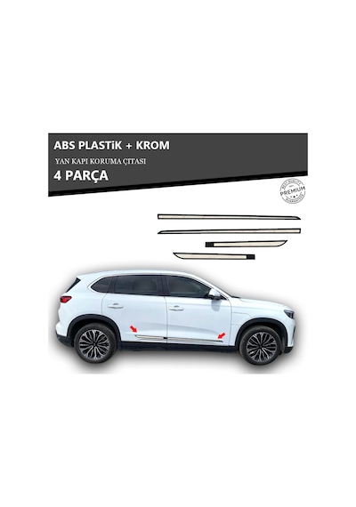 Togg T10x Yan Kapı Koruma Çıtası Plastik + Krom Unvrslppkçt00011