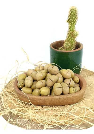 Aydın Yöresi Domat Cinsi Sofralık Tatlandırılmış Kırma Yeşil Zeytin 4 Kg
