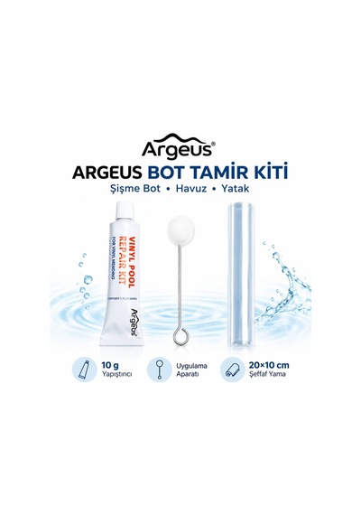 Argeus Şişme Bot Havuz Ve Yatak Tamir Kiti 20x10 Cm Yama 10 G Yapıştırıcı