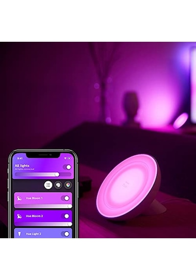 Bloom V4 Siyah Akıllı Led Masa Lambası, Bluetooth Özellikli Çok Renkli